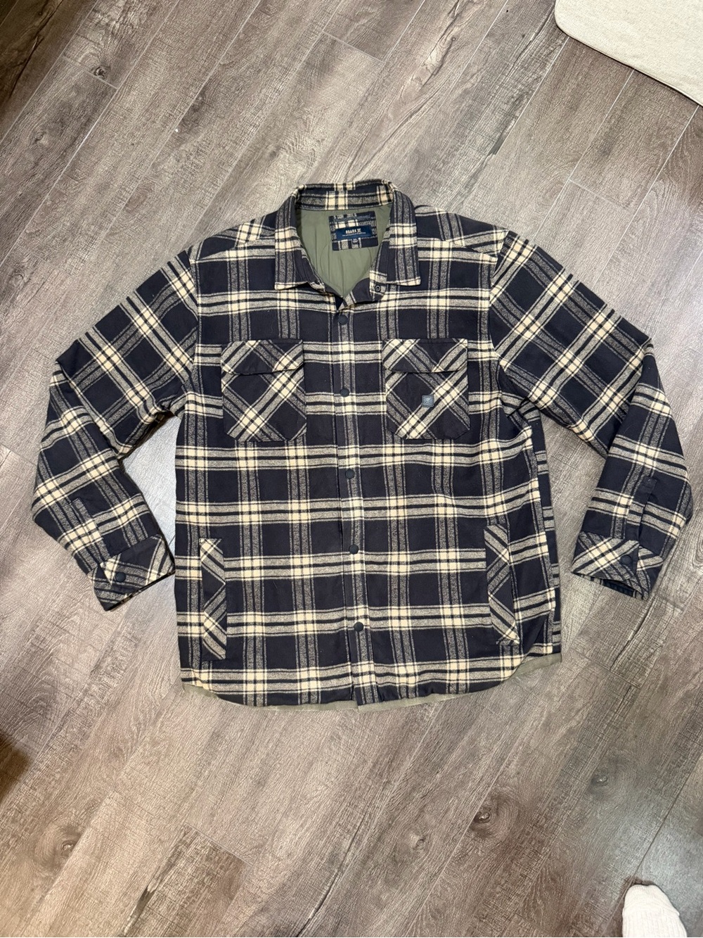Roark Flannel Plaid Shirt Jacket - size XL